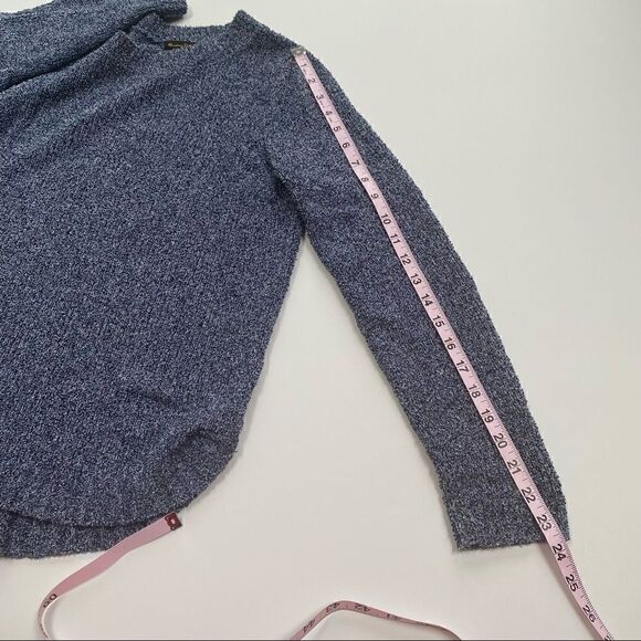 Massimo Dutti Textured Knit Long Sleeve Crew Neck Sweater Blue Women’s XS - Picture 9 of 10